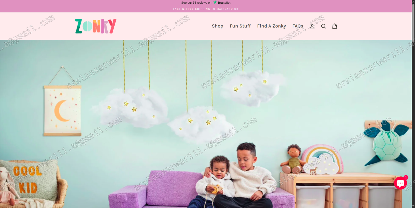 Zonky modular play sofa storefront